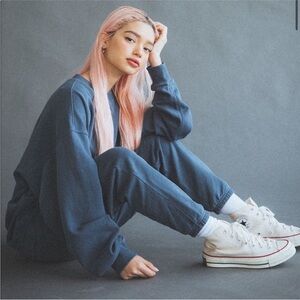 ELWOOD Core Sweatpants Blue Organic Cotton Joggers Unisex Size Small